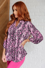 Load image into Gallery viewer, Lizzy Top in Magenta Abstract Animal Print- 8/29/2024