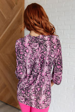 Load image into Gallery viewer, Lizzy Top in Magenta Abstract Animal Print- 8/29/2024