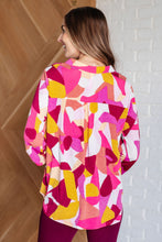 Load image into Gallery viewer, Lizzy Top in Magenta and Mustard Abstract