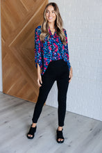 Load image into Gallery viewer, Lizzy Top in Navy and Teal Multi