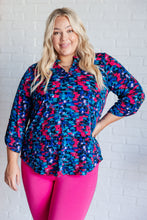 Load image into Gallery viewer, Lizzy Top in Navy and Teal Multi