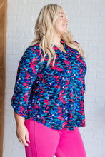 Load image into Gallery viewer, Lizzy Top in Navy and Teal Multi