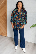 Load image into Gallery viewer, Lizzy Top in Navy and Teal Multi Floral