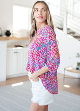Load image into Gallery viewer, Lizzy Top in Pink and Aqua Ditsy Floral