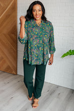 Load image into Gallery viewer, Lizzy Top in Teal and Purple Floral Paisley