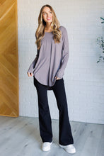 Load image into Gallery viewer, Building Habits Twill Flared Crossover Waist Pant in Black