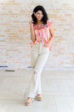 Load image into Gallery viewer, Orange Blossoms Flutter Sleeve Blouse