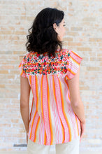 Load image into Gallery viewer, Orange Blossoms Flutter Sleeve Blouse