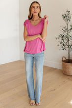 Load image into Gallery viewer, Ruched Cap Sleeve Top in Magenta