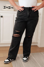 Load image into Gallery viewer, Susannah High Rise Rigid Magic 90's Distressed Straight Jeans in Black
