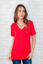 Load image into Gallery viewer, The Every Outfit Basic V-Neck Top in Ruby