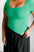Load image into Gallery viewer, They're Not Like Us Square Neck Bodysuit in Emerald Green