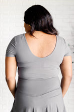 Load image into Gallery viewer, They're Not Like Us Square Neck Bodysuit in Titanium