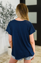 Load image into Gallery viewer, Top Shelf Basic V-Neck Ribbed Tee in Navy