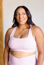 Load image into Gallery viewer, Working Out My Ego Cross Back Sports Bra in Mauve Peony
