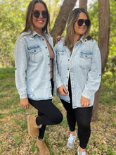 Load image into Gallery viewer, PREORDER: Lightwash Hooded Denim Shacket