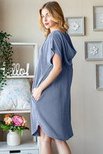 Load image into Gallery viewer, Heimish Full Size Ribbed Short Sleeve Hooded Dress