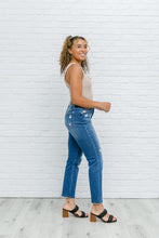 Load image into Gallery viewer, Hi-Rise Rainbow Embroidery Cropped Straight Leg Jeans