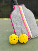 Load image into Gallery viewer, PREORDER: Pickleball Paddle Cover in Pink Herringbone