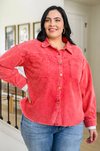 Load image into Gallery viewer, Best Day Ever Corduroy Shacket In Red