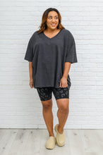 Load image into Gallery viewer, Boxy V Neck Boyfriend Tee In Charcoal
