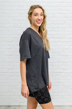 Load image into Gallery viewer, Boxy V Neck Boyfriend Tee In Charcoal