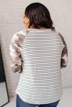Load image into Gallery viewer, Camo & Stripes Raglan Top
