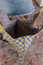 Load image into Gallery viewer, Checkerboard Lazy Wind Big Bag in Lilac & Yellow