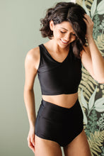 Load image into Gallery viewer, Come Sail Away Swim Top In Black