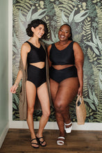 Load image into Gallery viewer, Come Sail Away Swim Top In Black