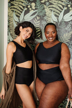 Load image into Gallery viewer, Come Sail Away Swim Top In Black