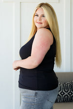 Load image into Gallery viewer, Daily Essential Notched Ribbed Tank in Black
