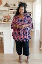 Load image into Gallery viewer, Dearest Dreamer Peplum Top in Pink Paisley