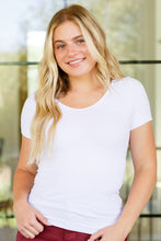 Load image into Gallery viewer, Everyday Scoop Neck Short Sleeve Top in White