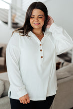 Load image into Gallery viewer, Happier Now Henley Hoodie in Ivory