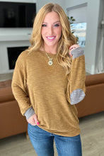 Load image into Gallery viewer, Textured Top with Elbow Patches in Camel