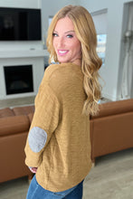 Load image into Gallery viewer, Textured Top with Elbow Patches in Camel