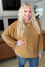 Load image into Gallery viewer, Textured Top with Elbow Patches in Camel