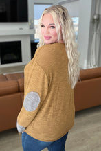 Load image into Gallery viewer, Textured Top with Elbow Patches in Camel