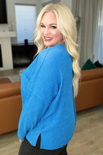 Load image into Gallery viewer, Ribbed Brushed Hacci Sweater in Ocean Blue