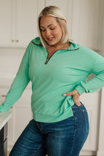 Load image into Gallery viewer, Let Me Think On It Half Zip Pullover in Mint