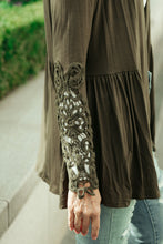 Load image into Gallery viewer, Little Bit Of Lace Cardigan In Olive