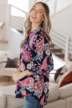 Load image into Gallery viewer, Little Lovely Blouse in Navy Paisley