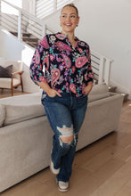 Load image into Gallery viewer, Little Lovely Blouse in Navy Paisley