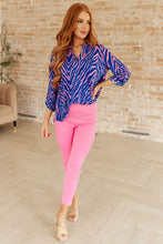 Load image into Gallery viewer, Lizzy Top in Blue Zebra