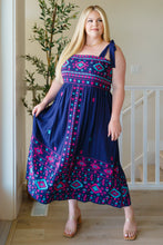 Load image into Gallery viewer, Midnight Magic Embroidered Maxi Dress