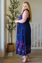 Load image into Gallery viewer, Midnight Magic Embroidered Maxi Dress