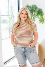 Load image into Gallery viewer, Nostalgic Note Striped Mock Neck Top
