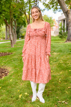 Load image into Gallery viewer, Now Is Your Chance Floral Midi Dress In Rust