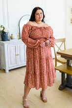 Load image into Gallery viewer, Now Is Your Chance Floral Midi Dress In Rust